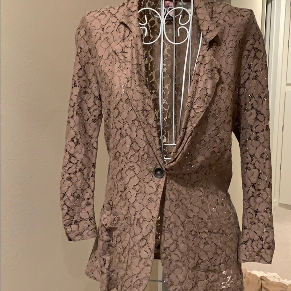 See thru floral blazer